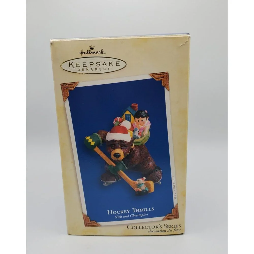 2005 Hallmark Keepsake Collector’s Series #2 “Hockey Thrills” Christmas Ornament